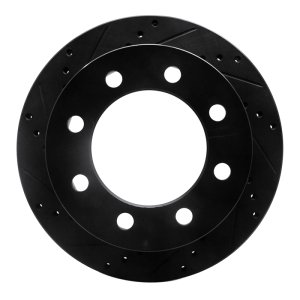 Dodge Ram 2500 Brake Rotor (1) - Rear Left - R1 Concepts - Drilled & Slotted - Black - `00-`02